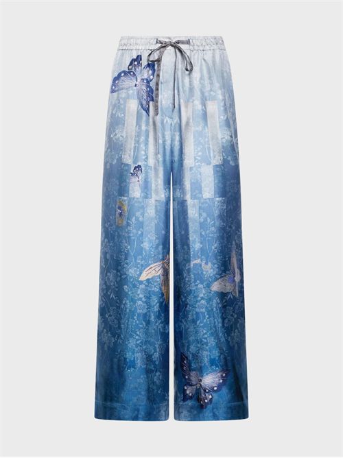 Silk Palazzo Trousers with Butterfly Motif PIERRE-LOUIS MASCIA | PT11094518116